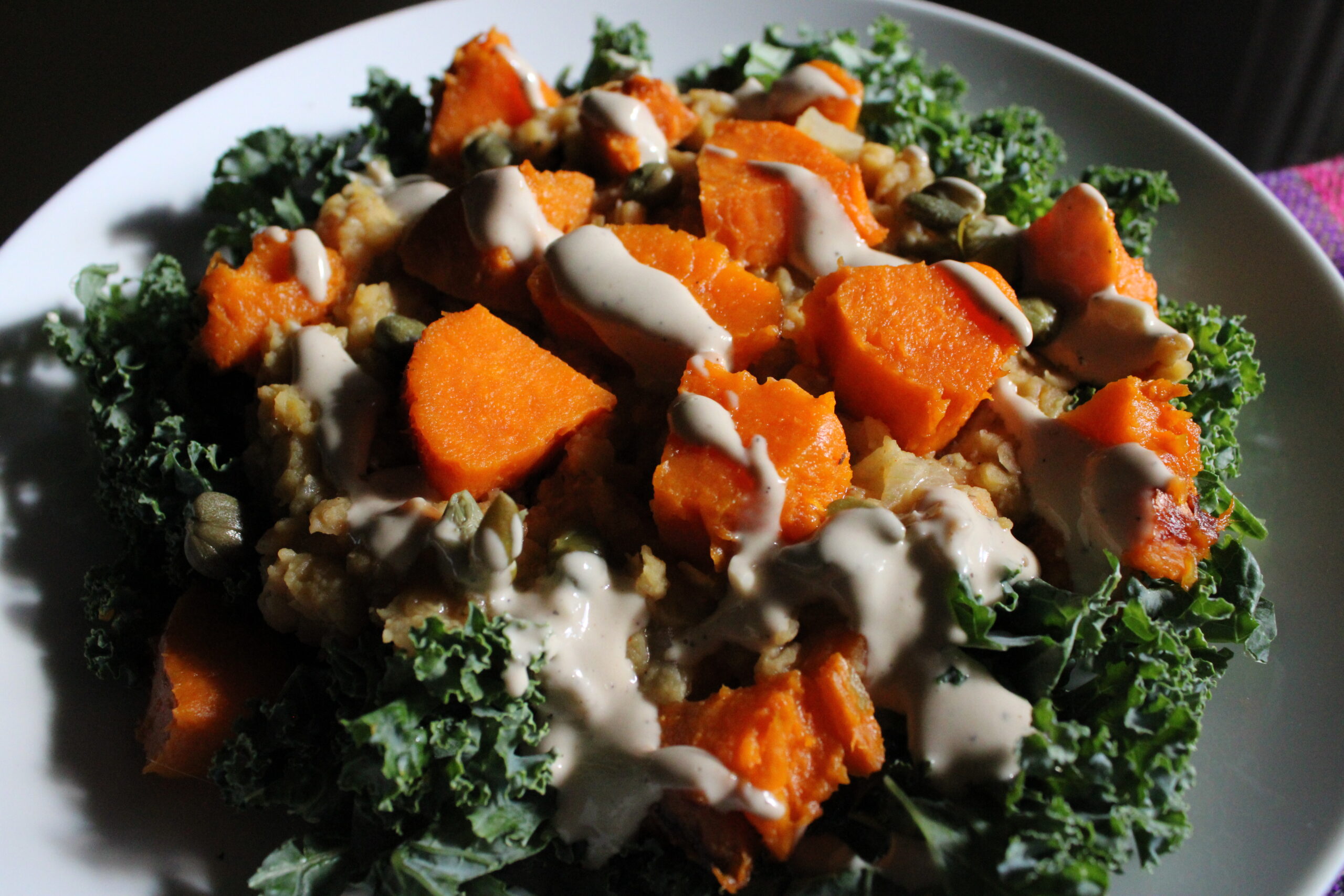 Roasted Sweet Potato, Quinoa & Kale Salad