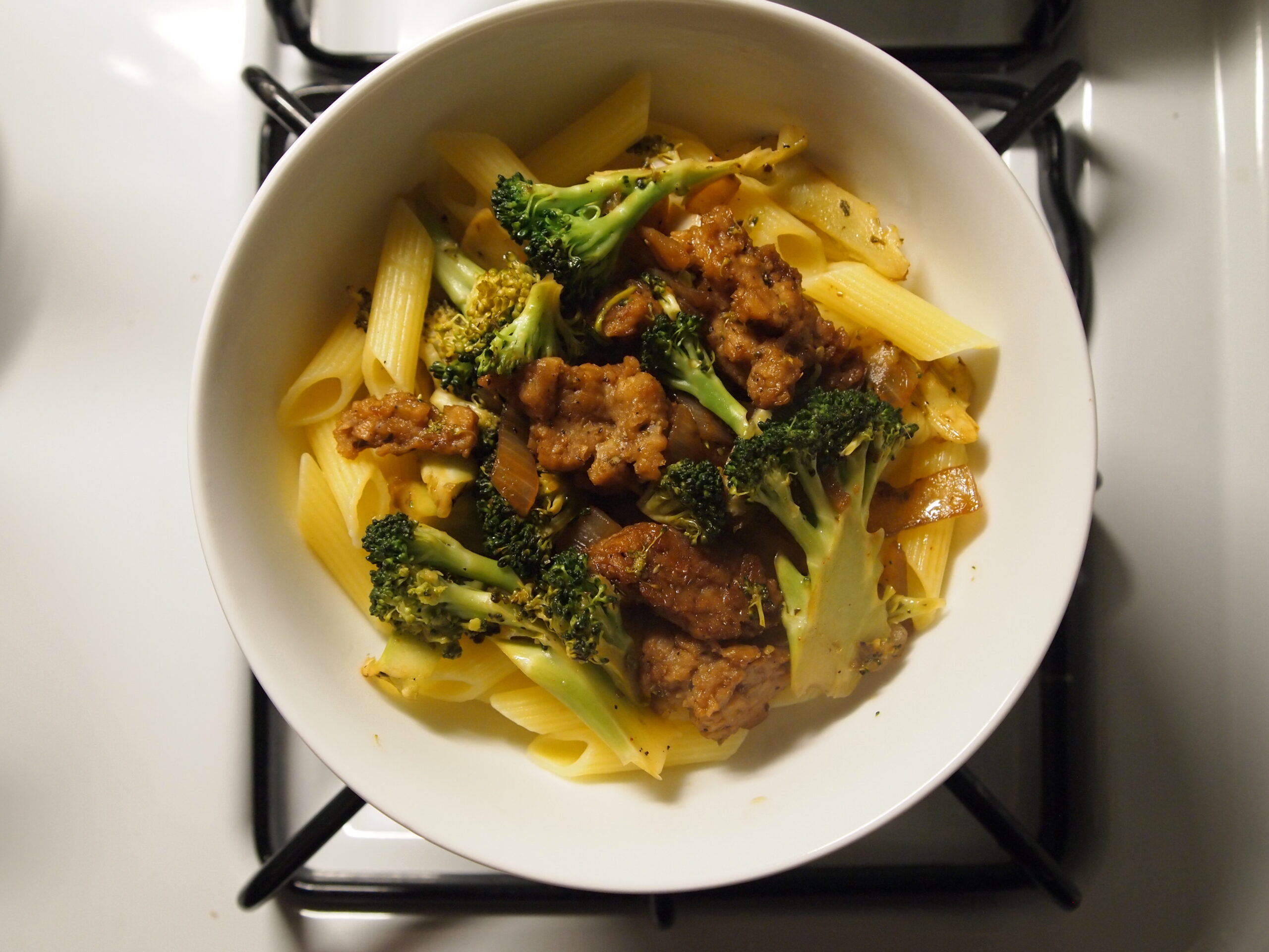 Vegan Sausage and Broccoli Pasta