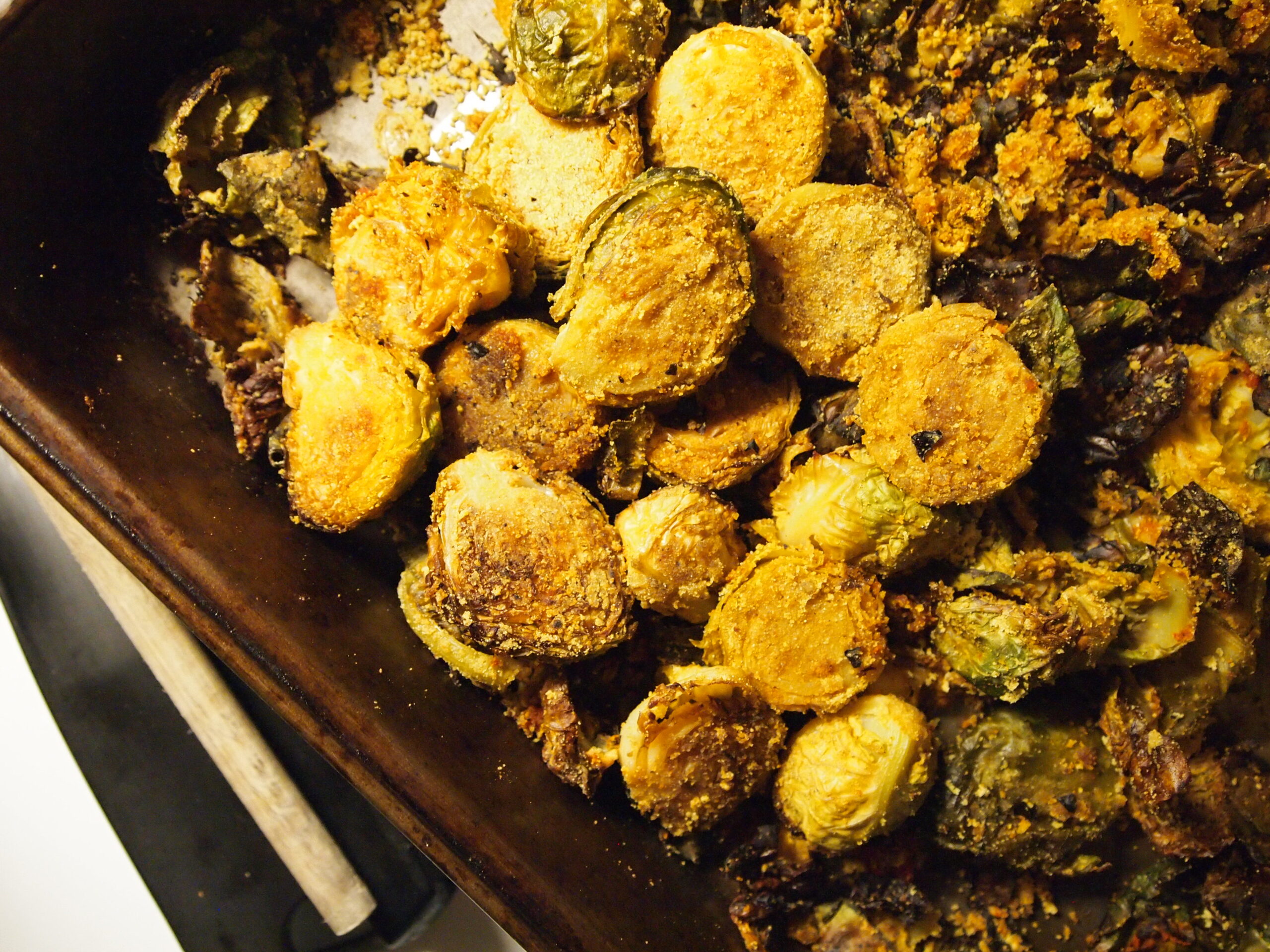 Cornmeal Curry Brussels Sprouts