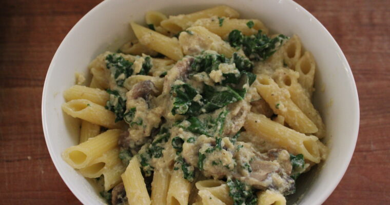 Creamy Mushroom Kale Pasta