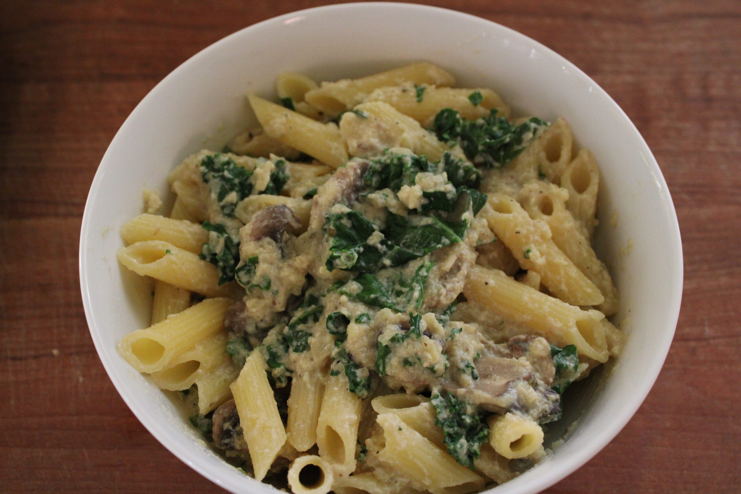 Creamy Mushroom Kale Pasta