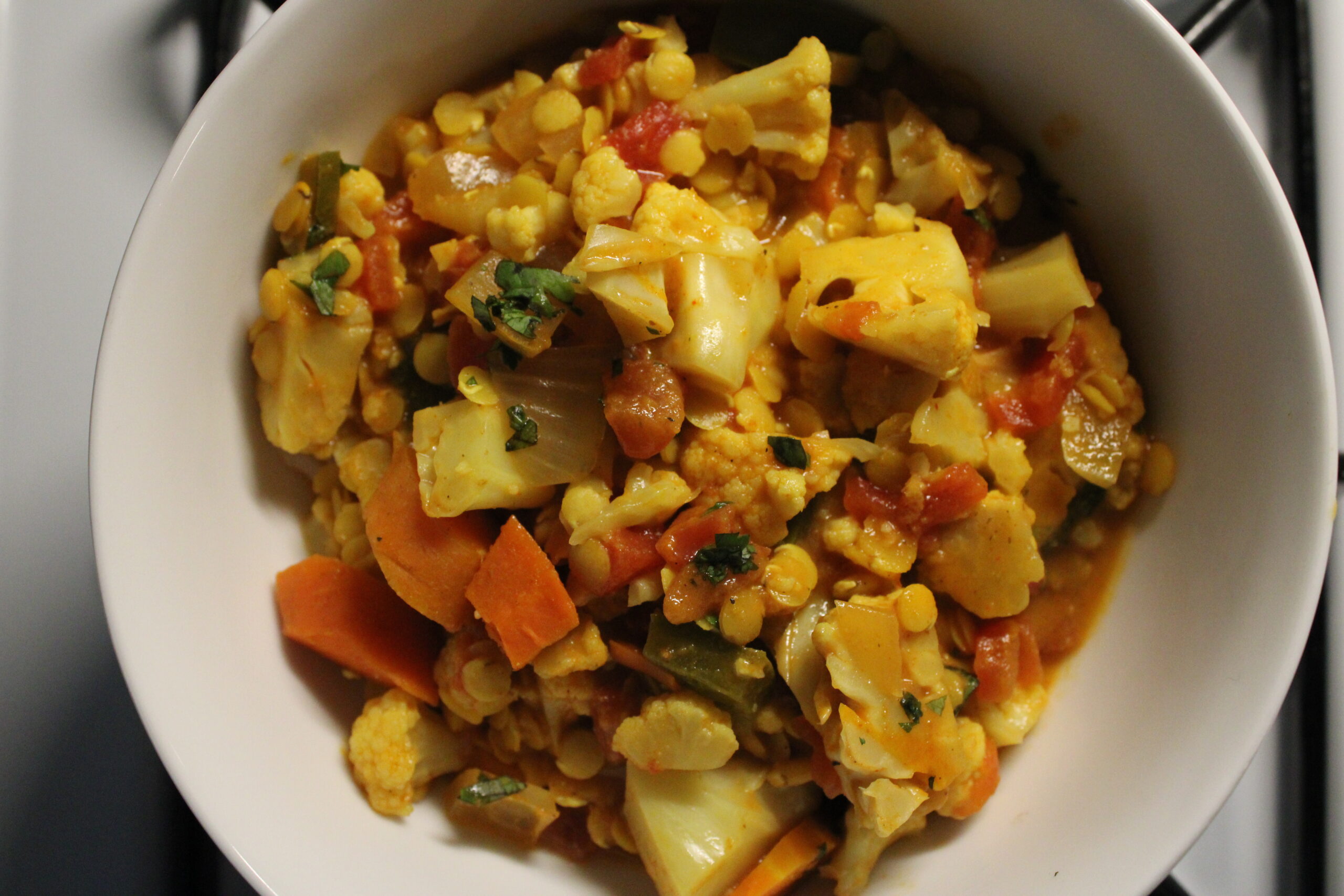 Slow Cooker Cauliflower Lentil Curry