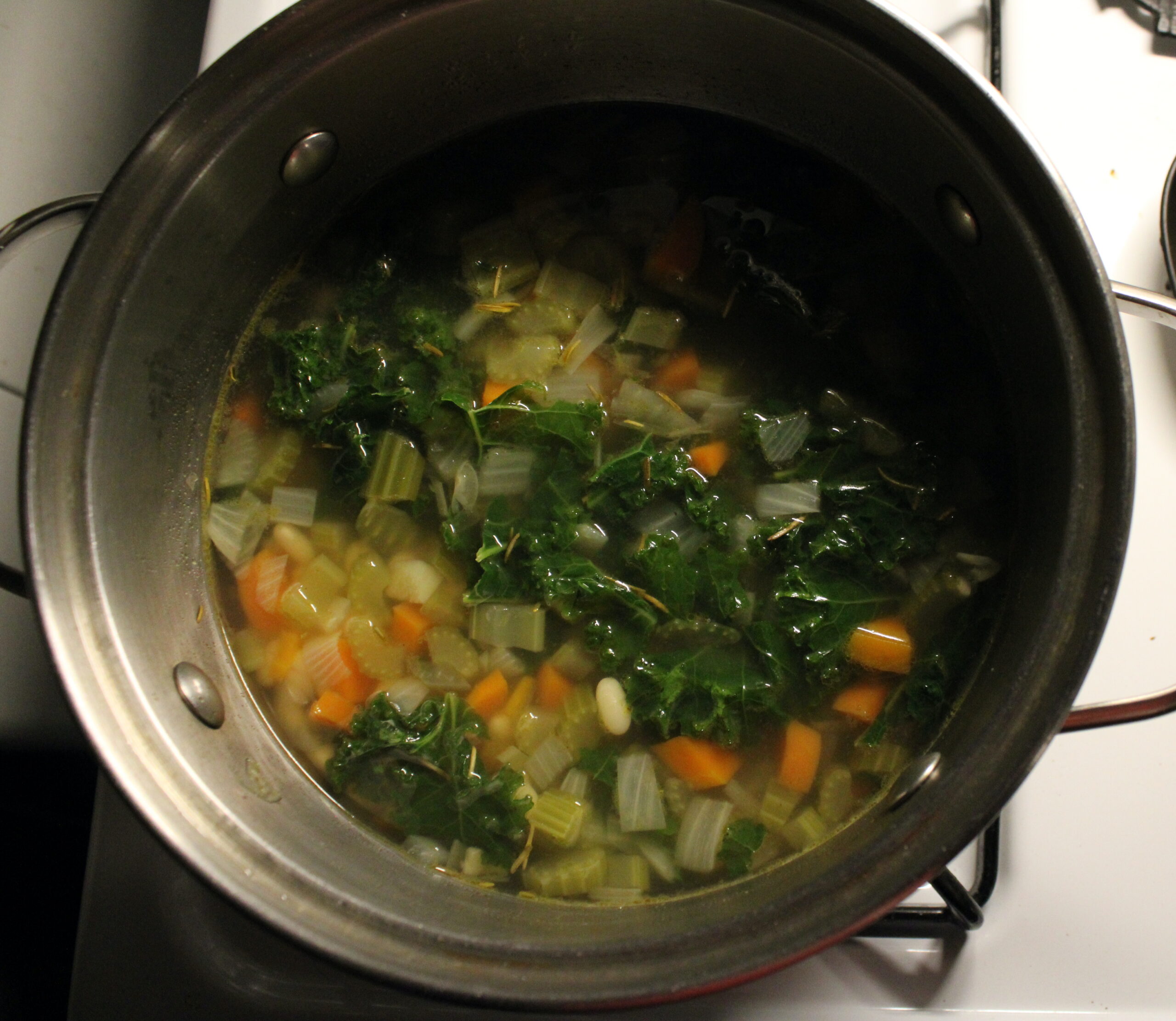 Rosemary & Kale Navy Bean Soup - Hearty at Home Winter Recipes