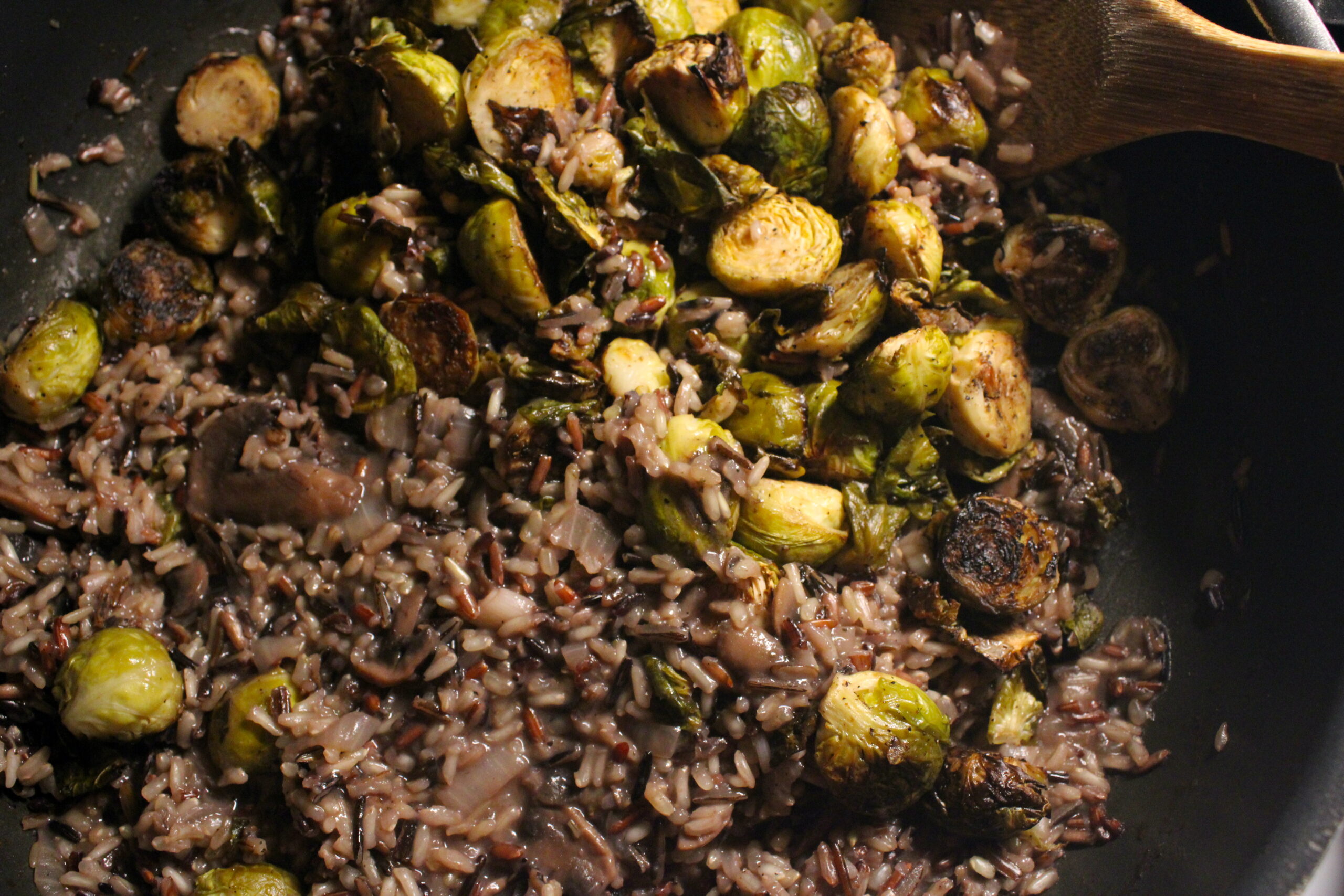 Mushroom Wild Rice & Roasted Brussels Sprouts