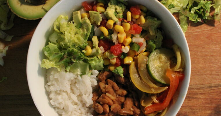 Pinto Fajita Rice Bowl