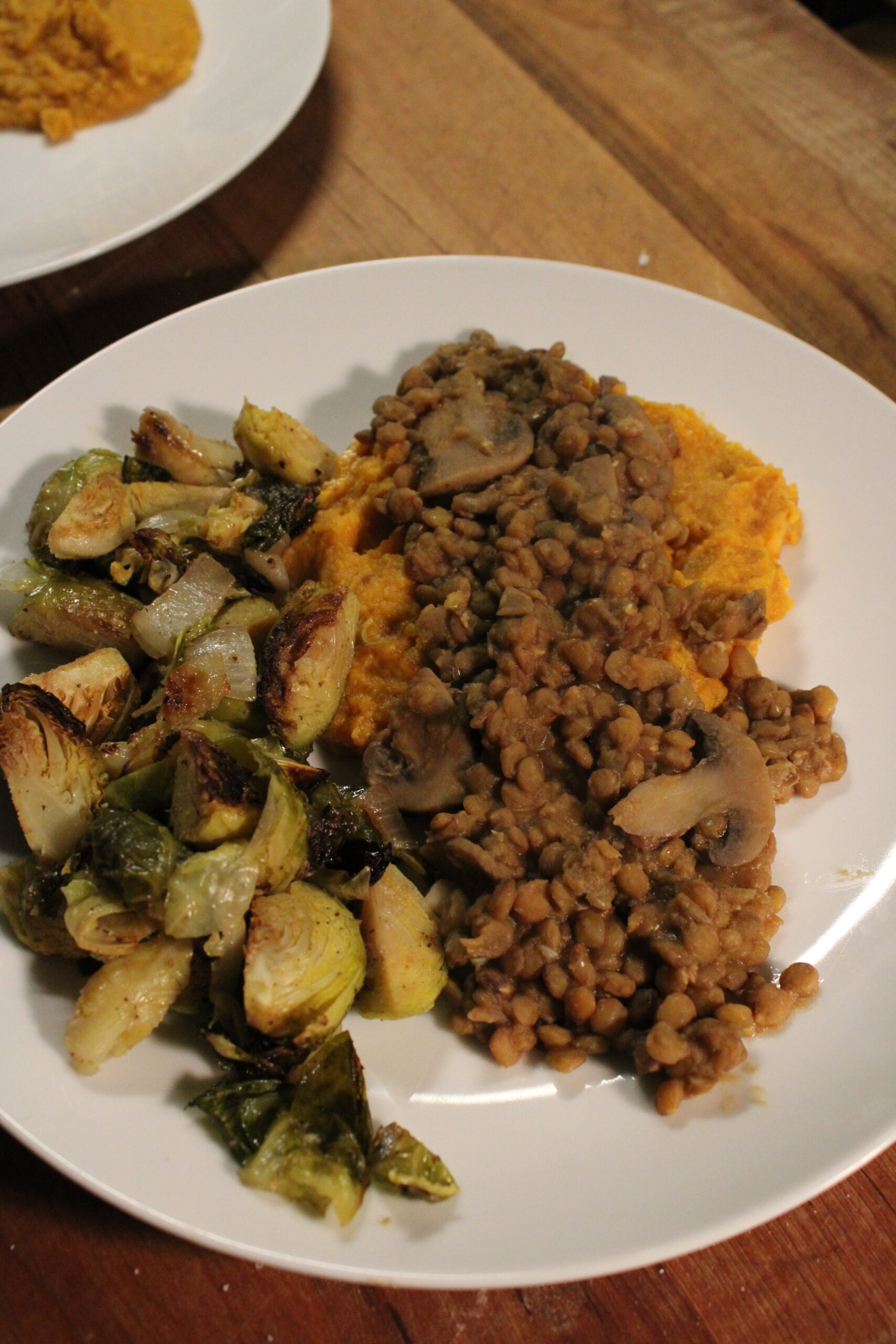 Mashed Sweet Potatoes & Lentils