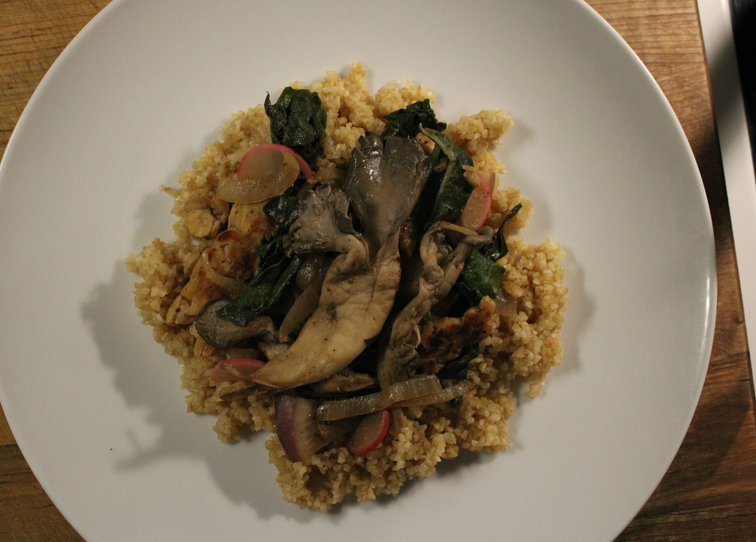 Oyster Mushrooms & Bulgur Wheat