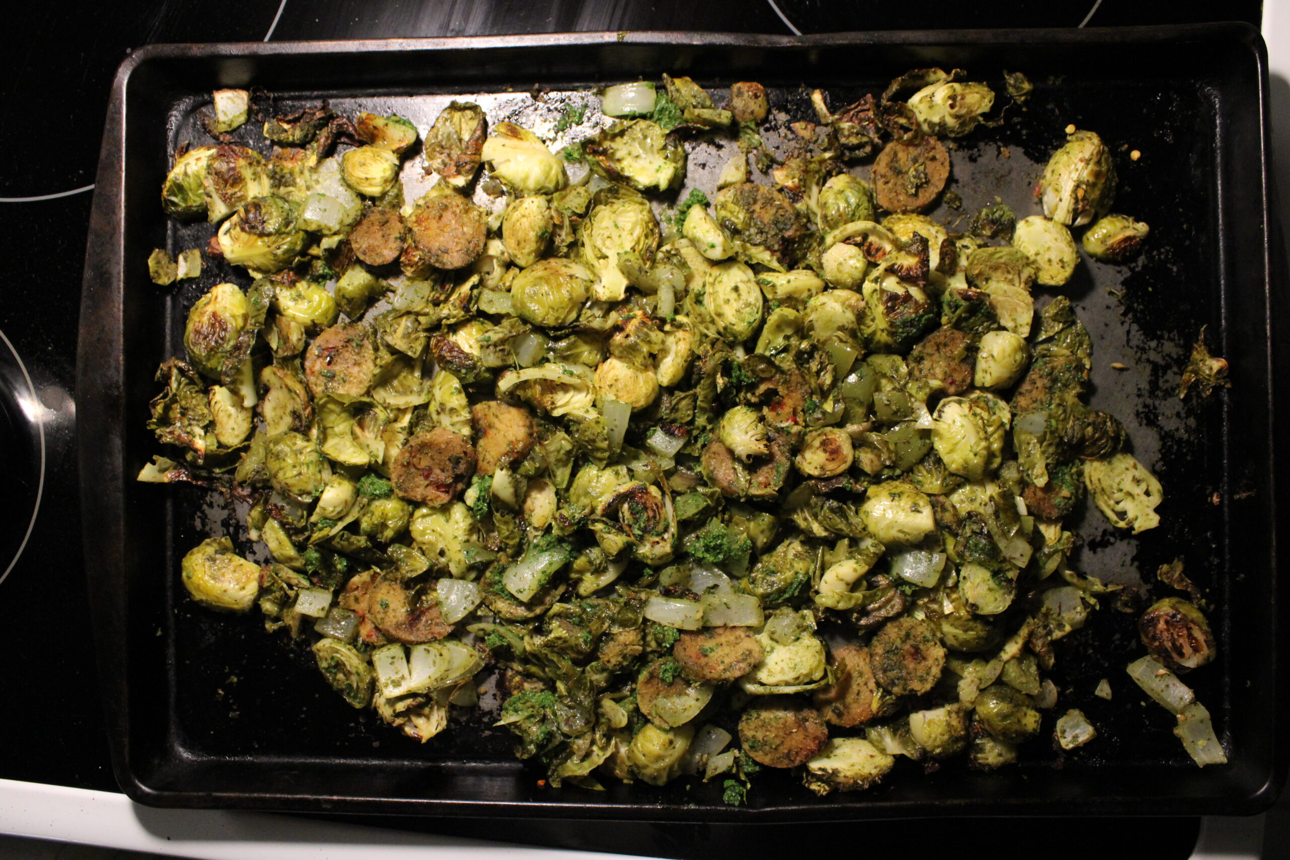 Pesto Brussels Sprouts