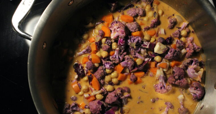 Purple Cauliflower & Cabbage Curry