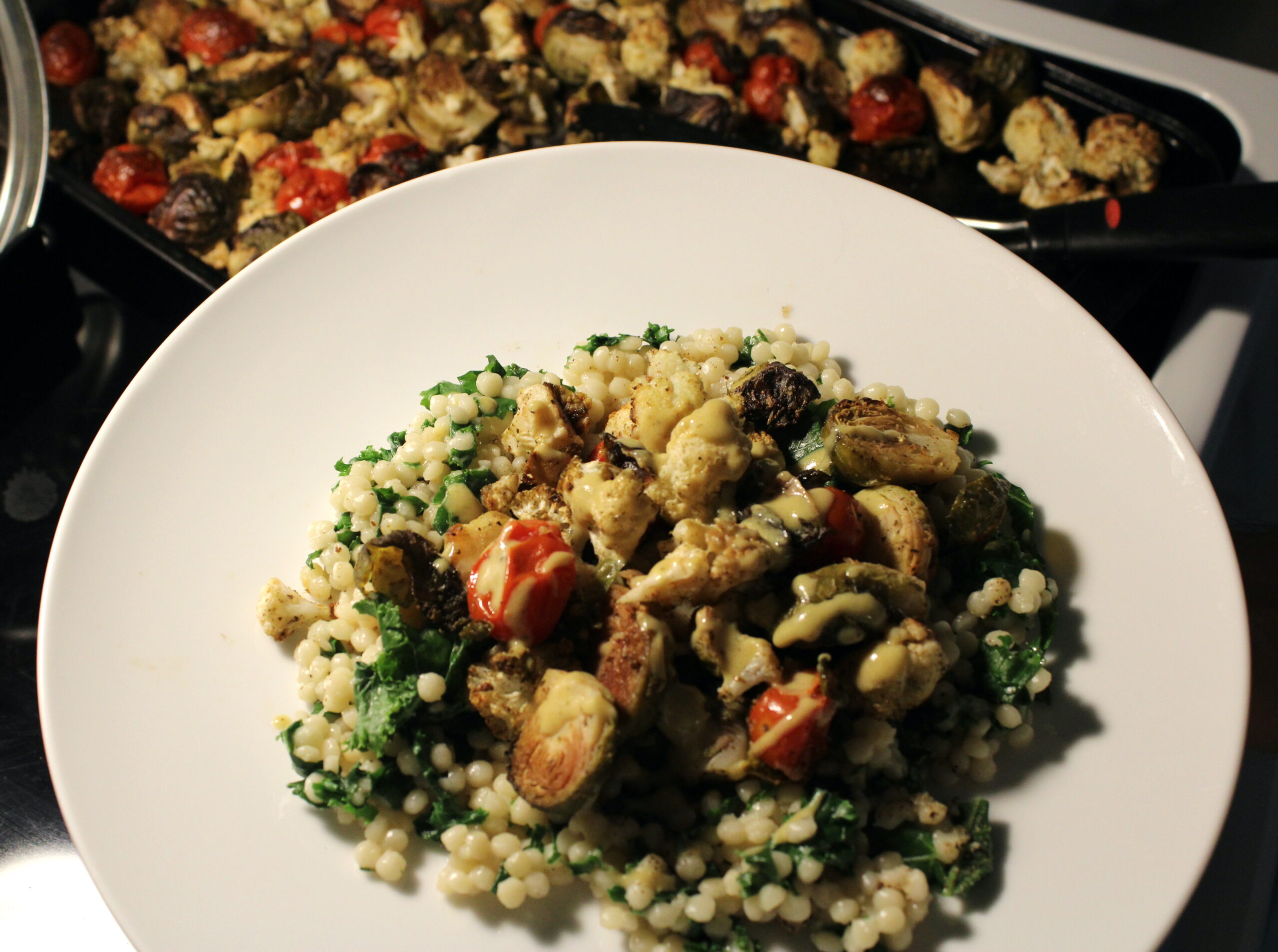 Roasted Brussels Sprouts & Couscous