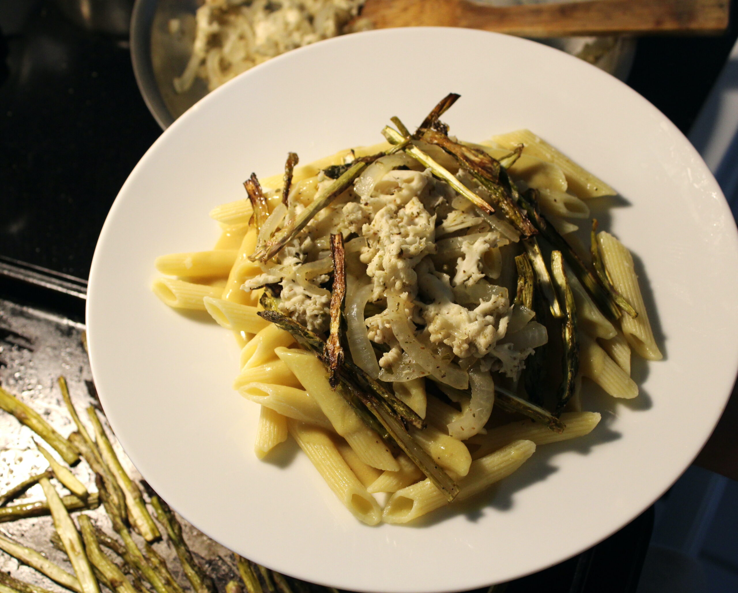 Creamy Comb tooth & Asparagus Pasta