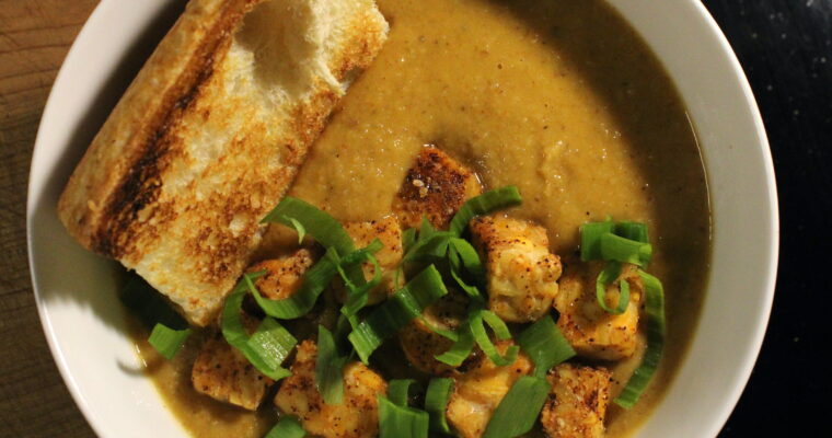 Roasted Sweet Potato Cauliflower Soup