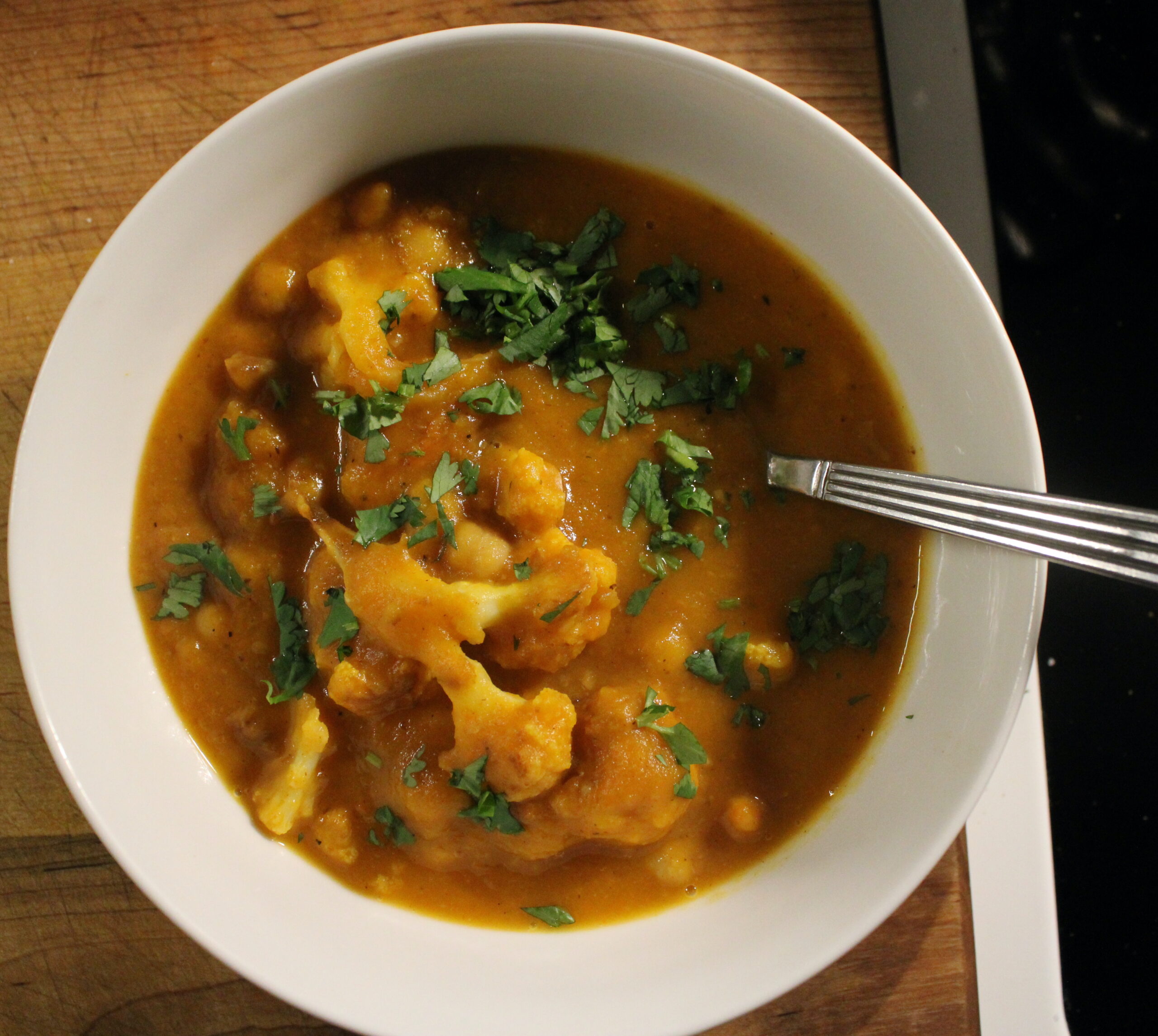 Cauliflower & Chickpea Butternut Squash Soup