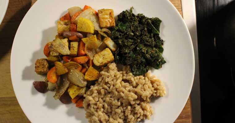 Roasted Beets with Barley & Greens