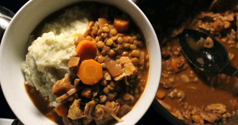 Beefy Jackfruit Stew & Mashed Potatoes