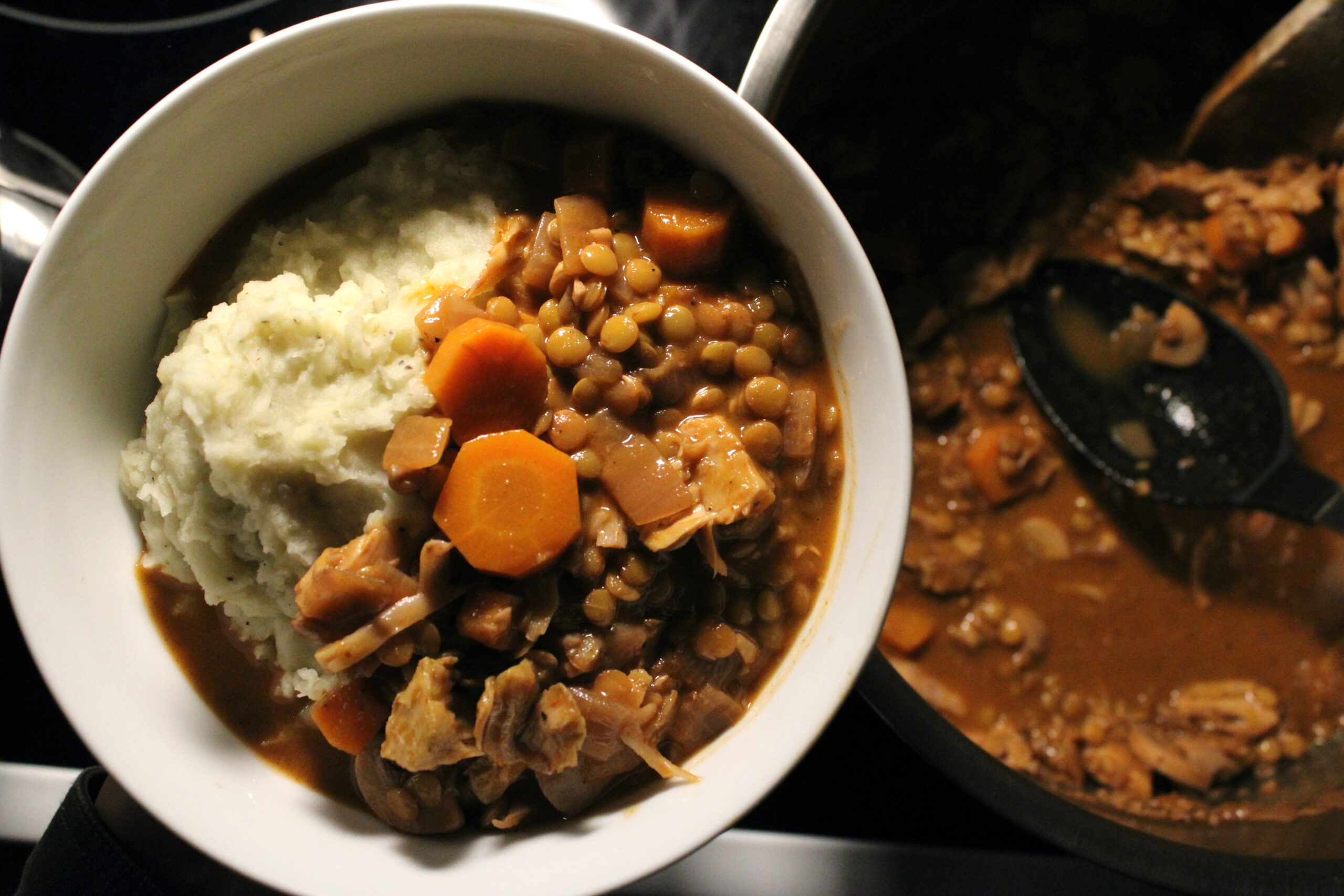 Beefy Jackfruit Stew & Mashed Potatoes