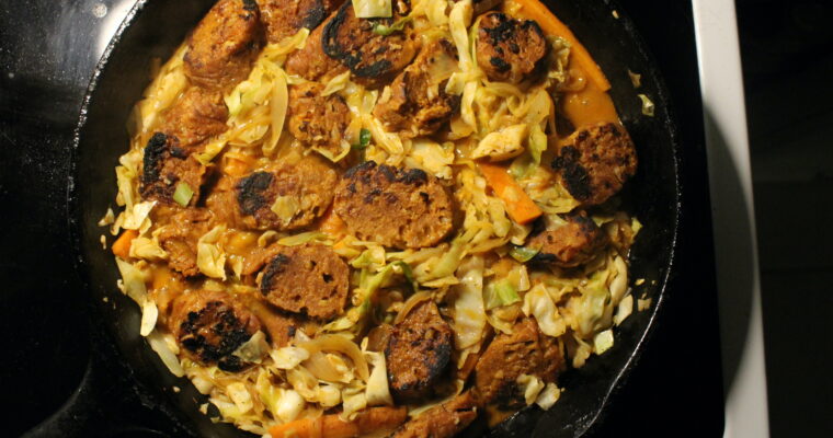 Vegan Kielbasa & Cabbage Stew