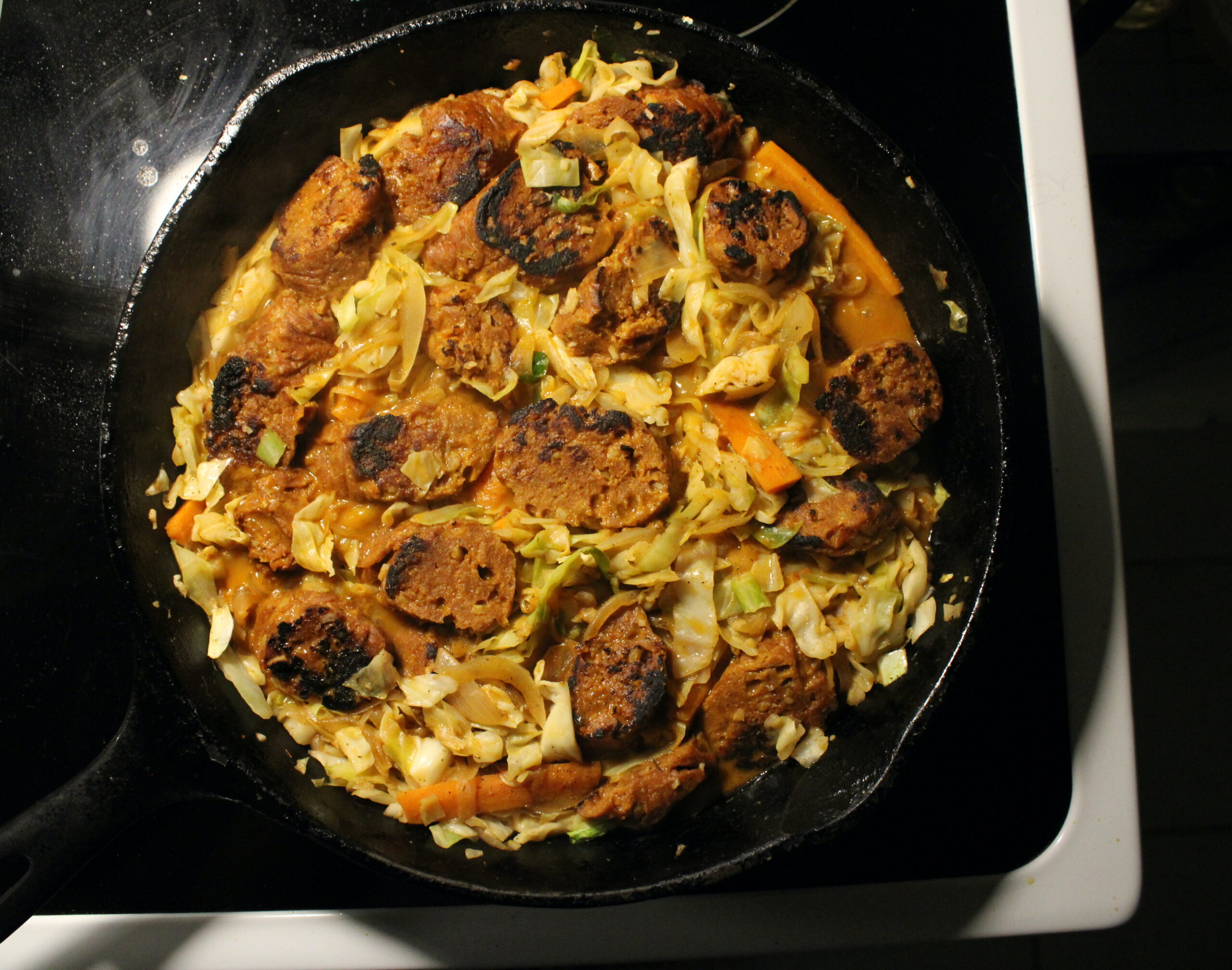 Vegan Kielbasa & Cabbage Stew