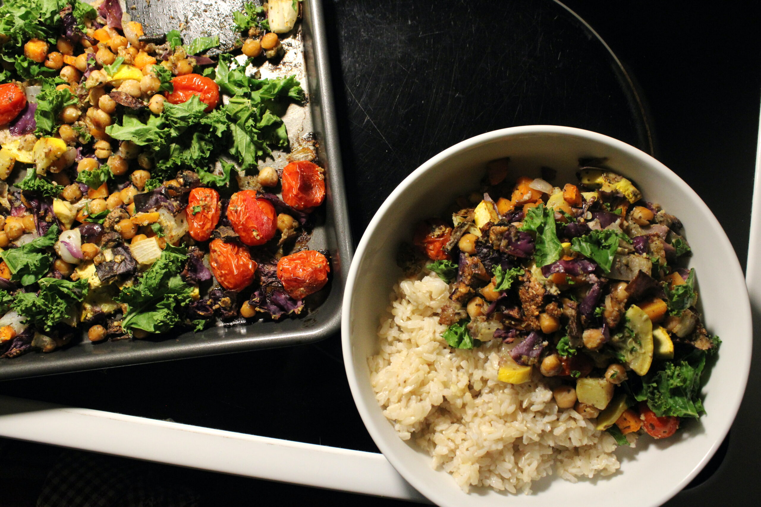 Parmesan Roasted Chickpea Grain Bowl