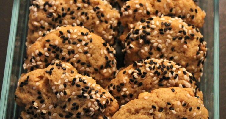 Peanut Sesame Ginger Cookies
