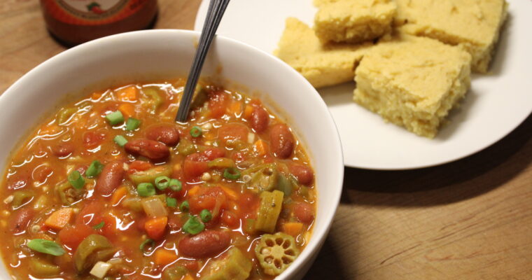 Red Bean Gumbo + Cornbread
